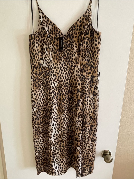 Express Dresses & Skirts - Express Leopard Print Midi Slip Dress in Brown and Black